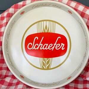 Vintage Schaefer Beer Round Metal Serving Tray
